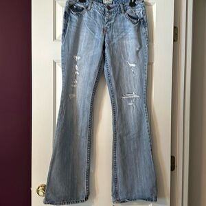 Aeropostale light wash tattered jeans